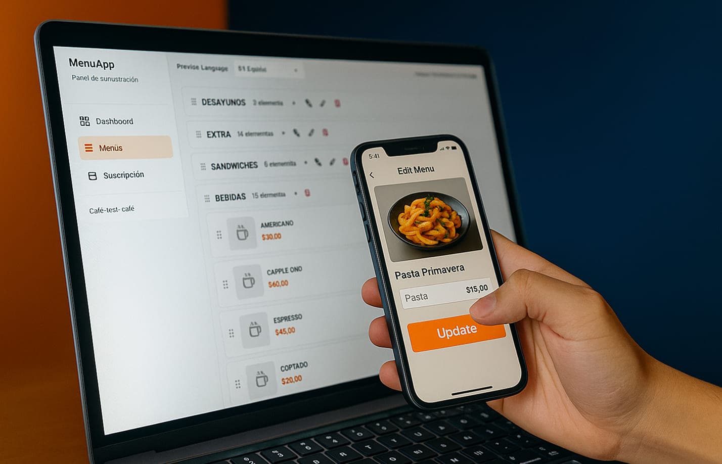 Actualiza tu menú en un clic